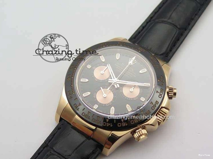 MiroTime 0326 Comfortable Daytona 116515 Noob 1:1 Best Edition Black RG Dial On Black Leather Strap A 3788